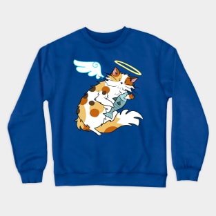 Fluffy Calico Cat Angel Crewneck Sweatshirt